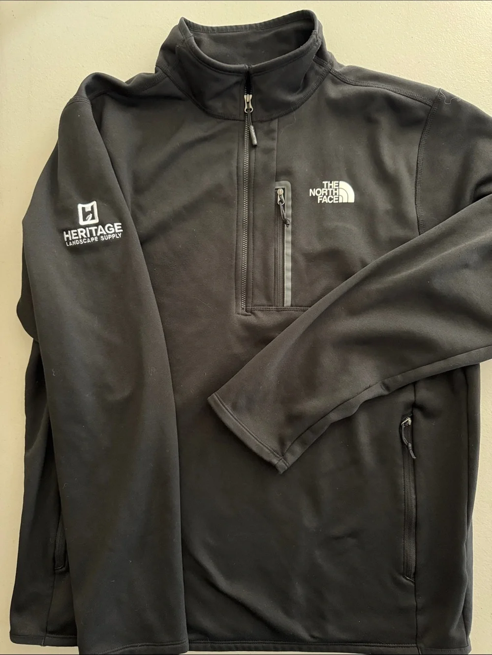 The North Face Black Quarter-Zip Fleece Pullover with Chest Pocket